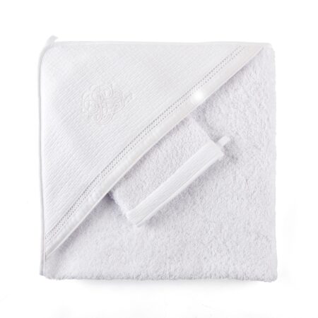 Theophile & Patachou - Kaphanddoek + washandje Wit