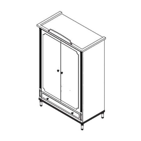 Theophile & Patachou - Kast 2 deuren + 1 lade Louis Wit