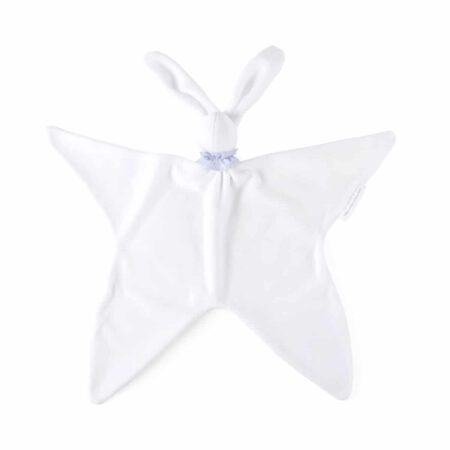 Theophile & Patachou - Knuffeldoekje - fluweel Wit/lichtblauw