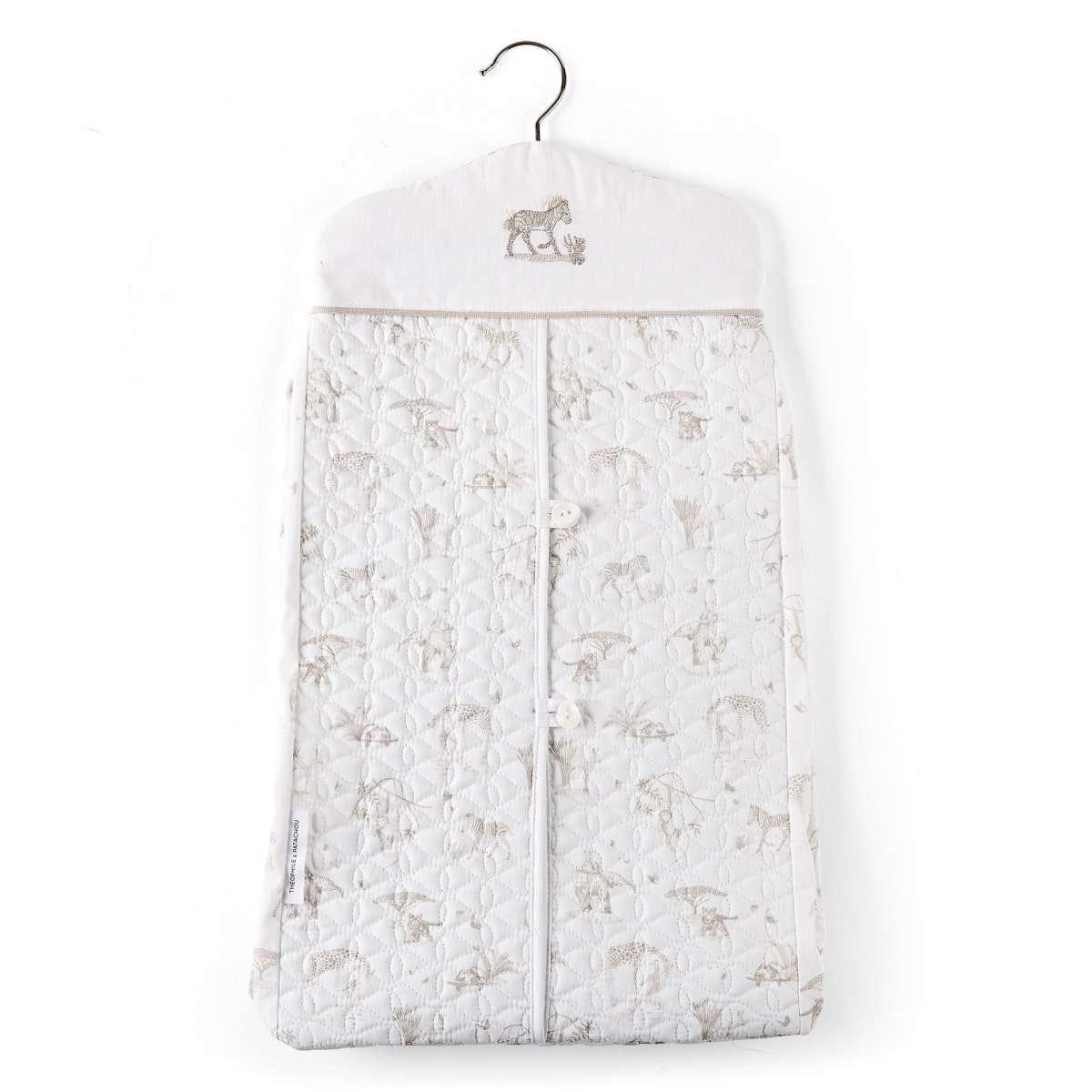 Theophile & Patachou - Luierzak model kleerhanger - Gedrukt Camel Safari print