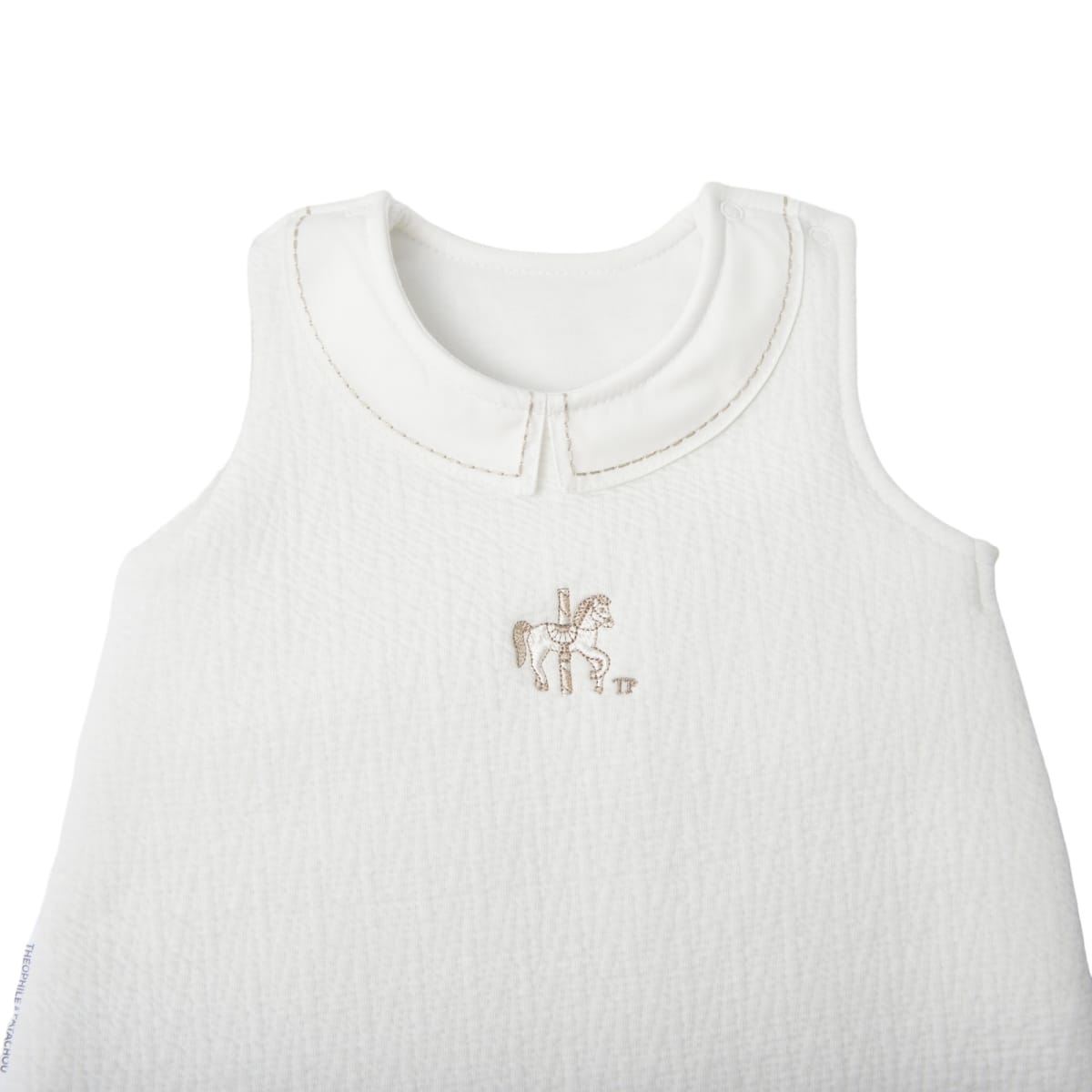 Theophile & Patachou - Slaapzak 60cm kraag - Gewafeld Ivoor Carrousel