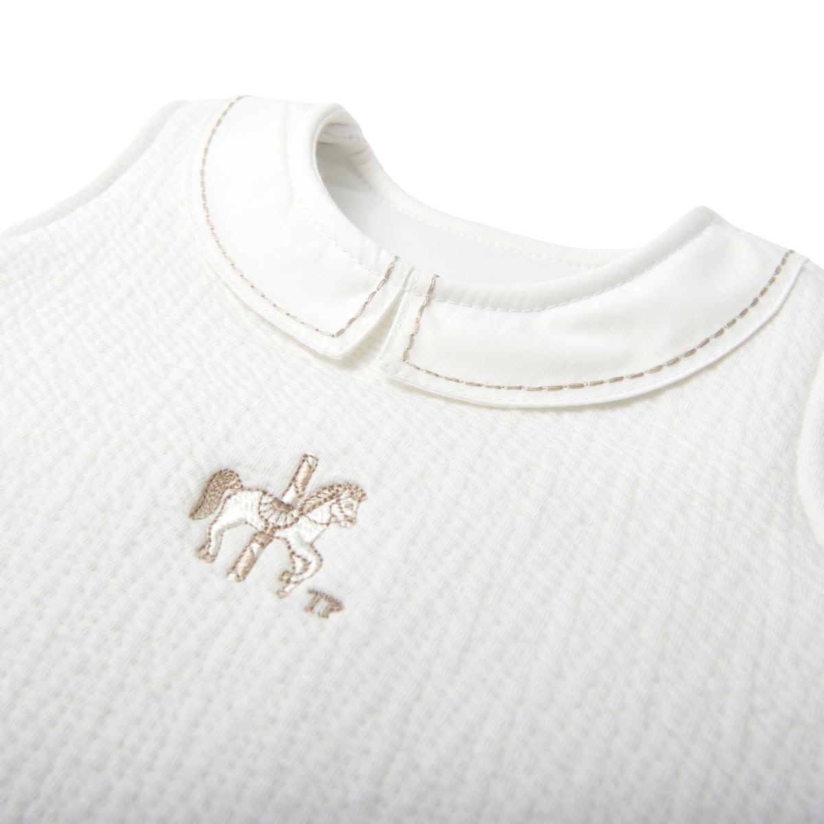 Theophile & Patachou - Slaapzak 60cm kraag - Gewafeld Ivoor Carrousel