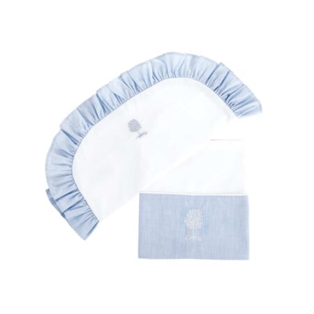 Theophile & Patachou - Wieglaken + sloop Lichtblauw