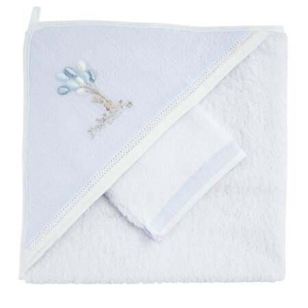 Théophile & patachou - Blue Garden Party - Kaphanddoek + washandje