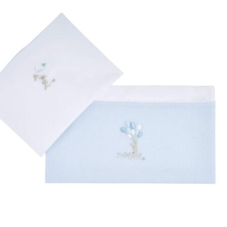 Théophile & patachou - Blue Garden Party - Laken bed 105x170cm + sloop