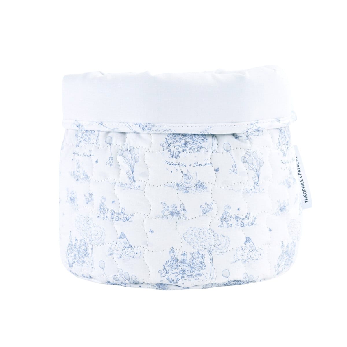 Théophile & patachou - Blue Garden Party - Verzorgingsmand rond - Gewatteerd gedrukt