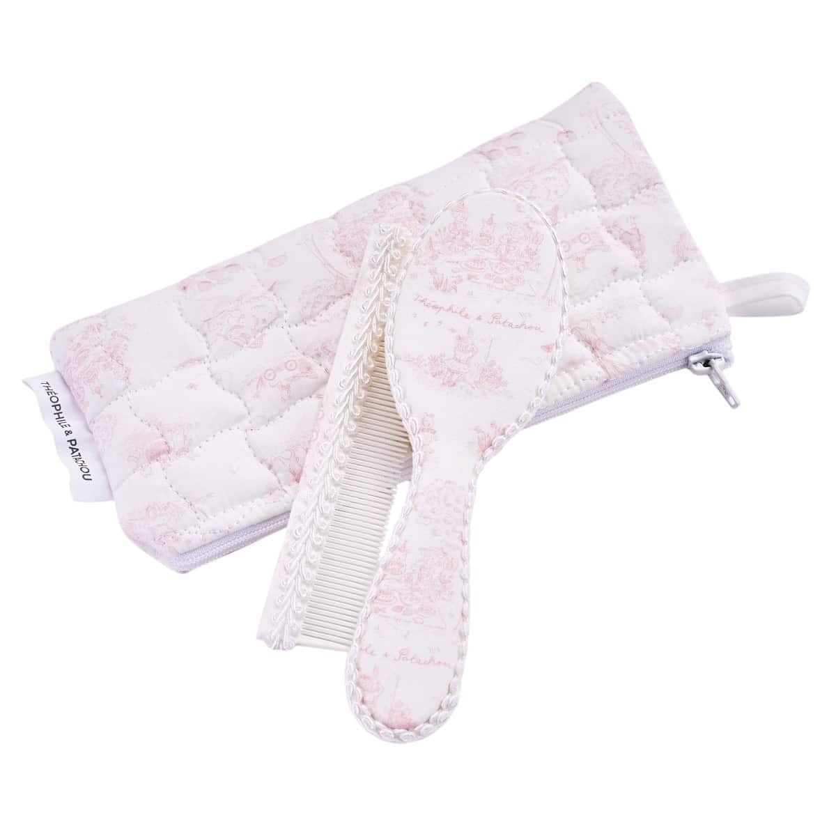 Théophile & patachou - Pink Garden Party - Borstel en kam - bedrukt + zakje