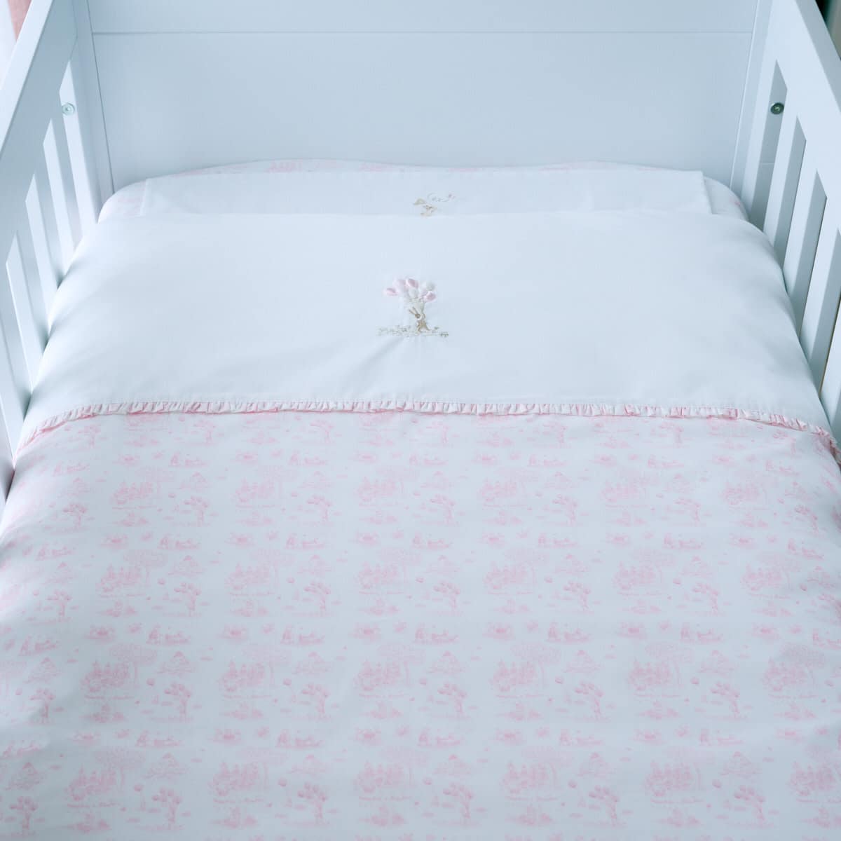 Théophile & patachou - Pink Garden Party - Gedrukt donsovertrek bed 100x135cm + sloop