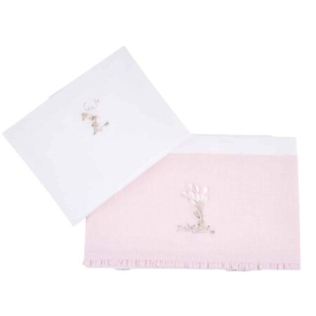 Théophile & patachou - Pink Garden Party - Laken bed 105x170cm + sloop