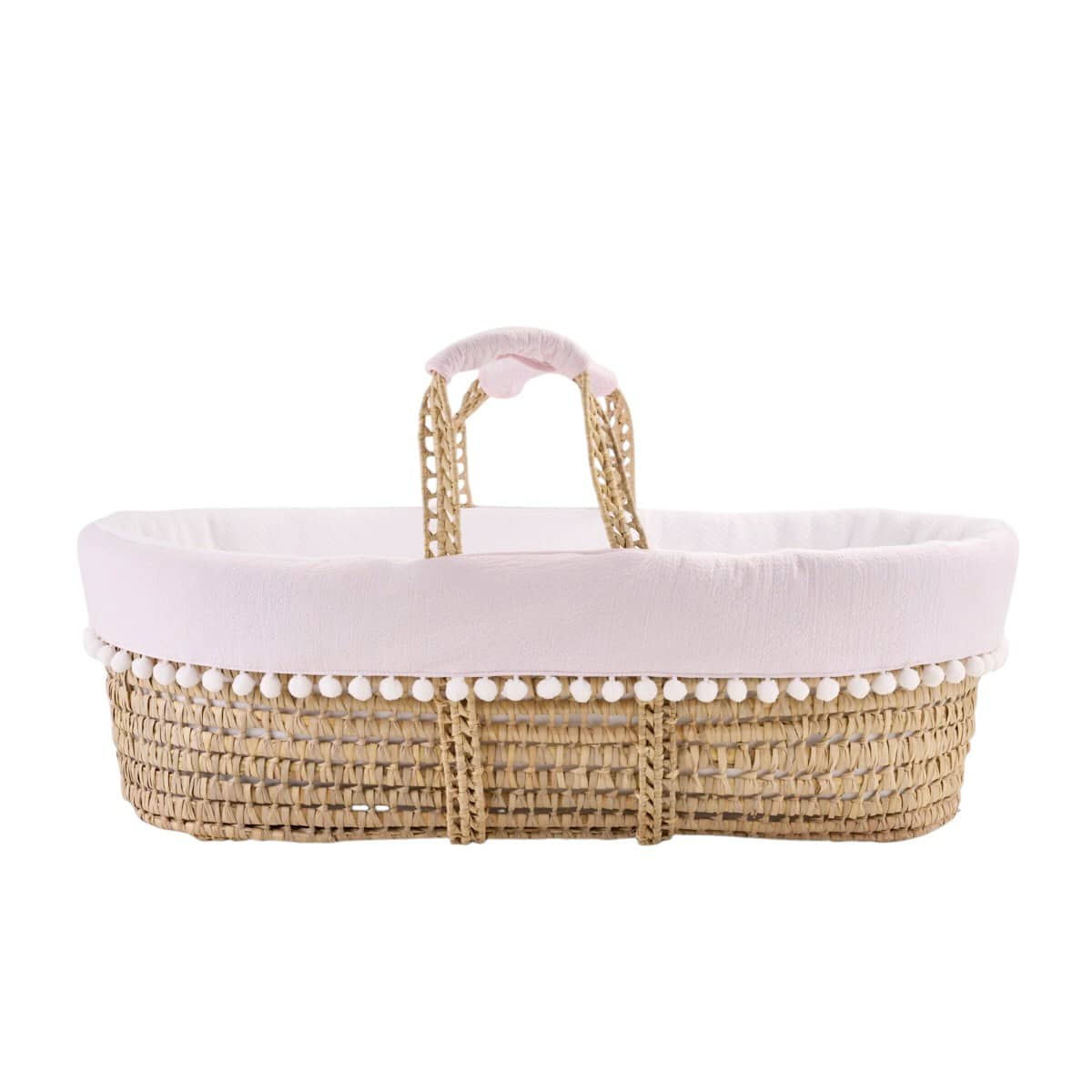 Théophile & patachou - Pink Garden Party - Rieten reiswieg + Aankleding roze / gewafeld wit