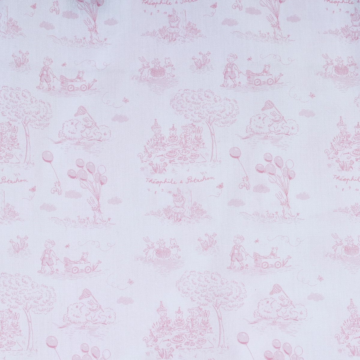 Théophile & patachou - Pink Garden Party - Stof - Katoen geprint