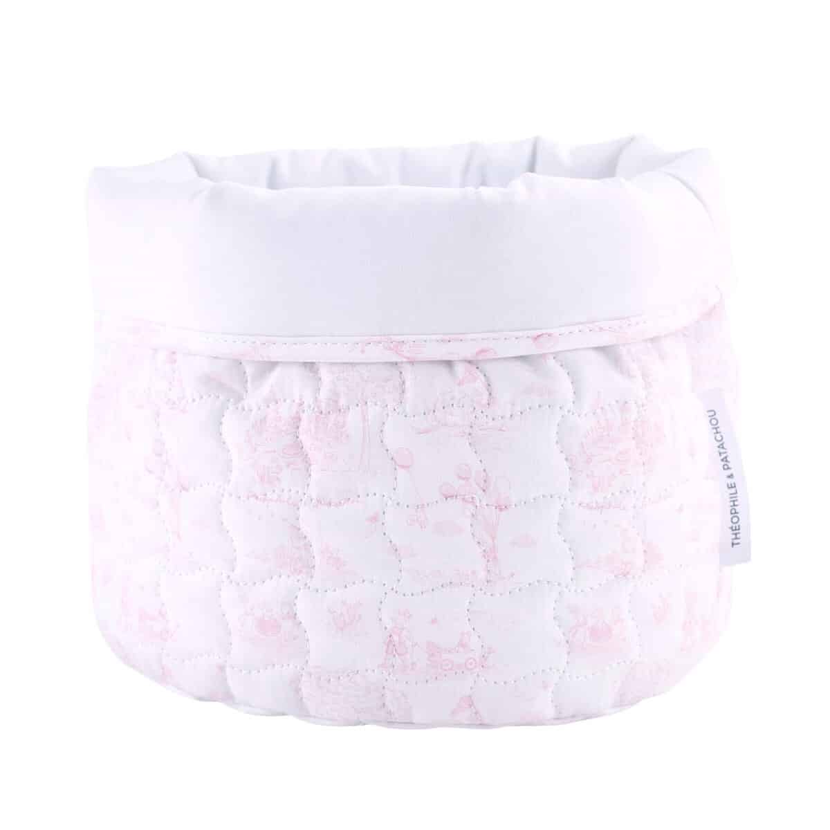 Théophile & patachou - Pink Garden Party - Verzorgingsmand rond - Gewatteerd gedrukt