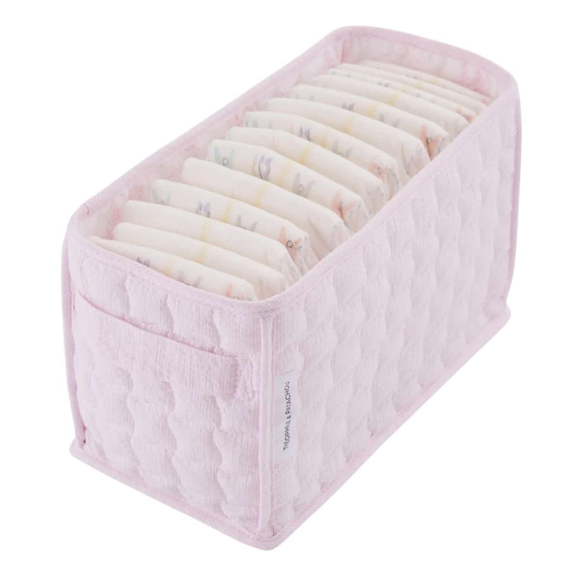 Théophile & patachou - Pink Garden Party - Verzorgingsmand voor luiers - Gewatteerd