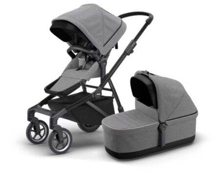 Thule - Sleek Grey Melange on Black incl. bassinet