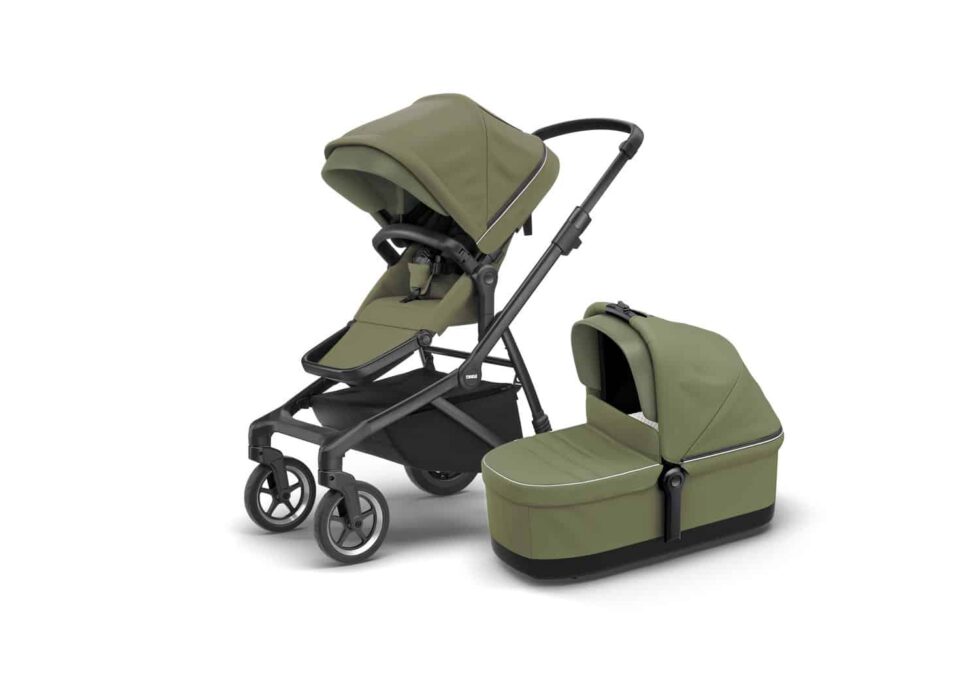 Thule - Sleek Soft Green on Black incl. bassinet