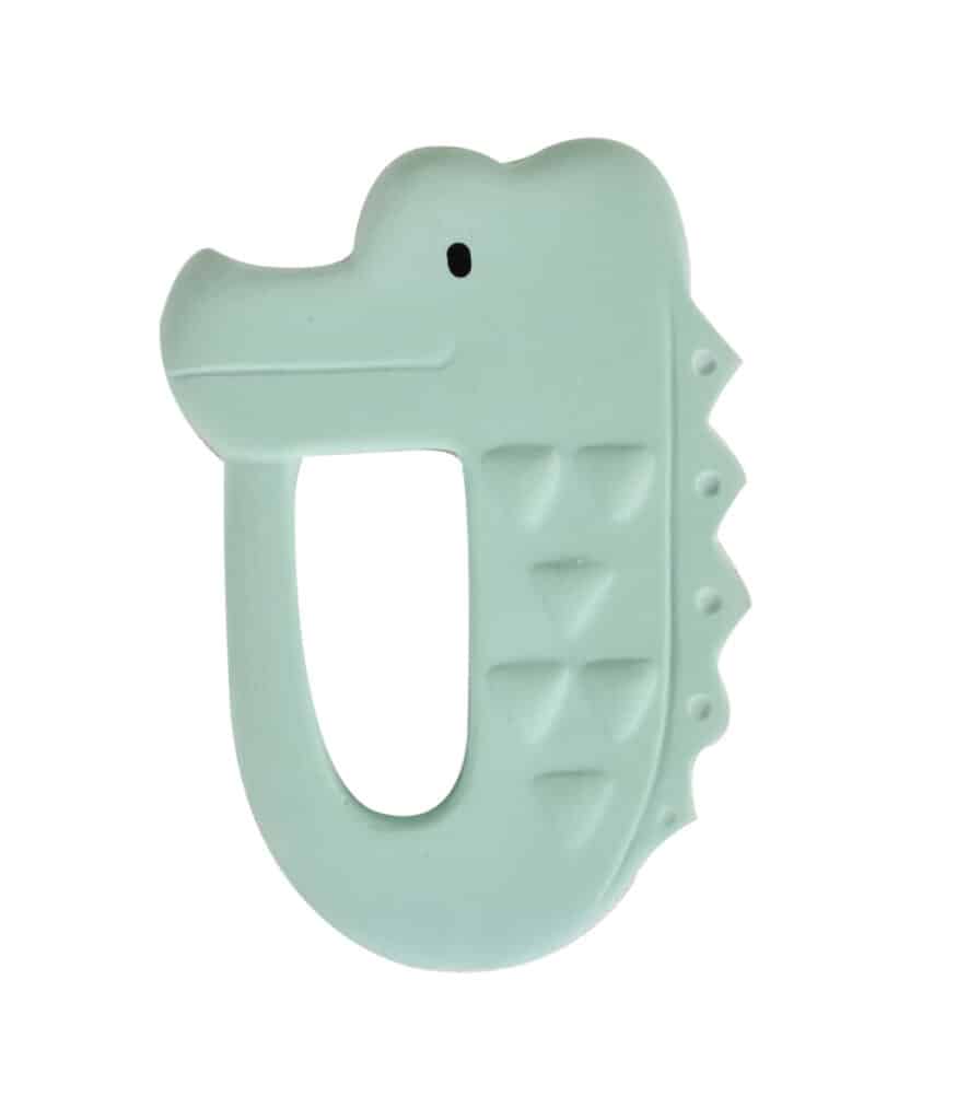 Tikiri - BIJTRING - MIJN EERSTE SAFARIDIERTJE / KROKODIL 7x10.5cm, in natuurlijk rubber, op blisterkaart, 0+