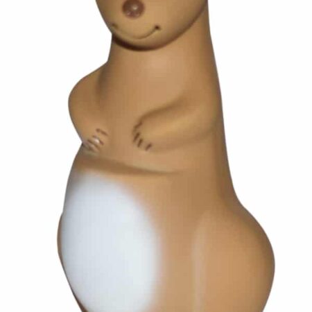 Tikiri - MIJN EERSTE AUSTRALISCHE DIERTJE / KANGOEROE 15cm, in natuurlijk rubber, met belletje, met hangkaart, 0+