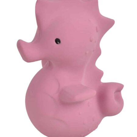 Tikiri - MIJN EERSTE OCEAANDIERTJE / ZEEPAARDJE 11cm, in natuurlijk rubber, met belletje, met hangkaart, 0+