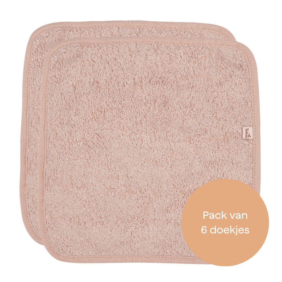 Timboo - Reusable Soft Wipes 20X20Cm (6 Pieces) - Misty Rose
