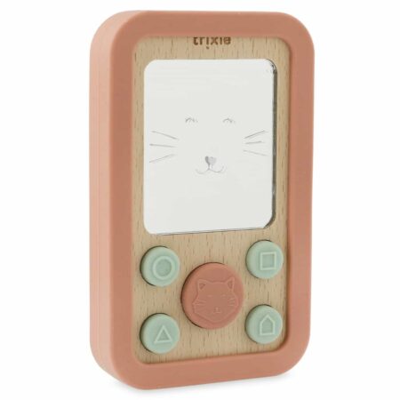 Trixie - Houten baby telefoon met siliconen - Mrs. Cat