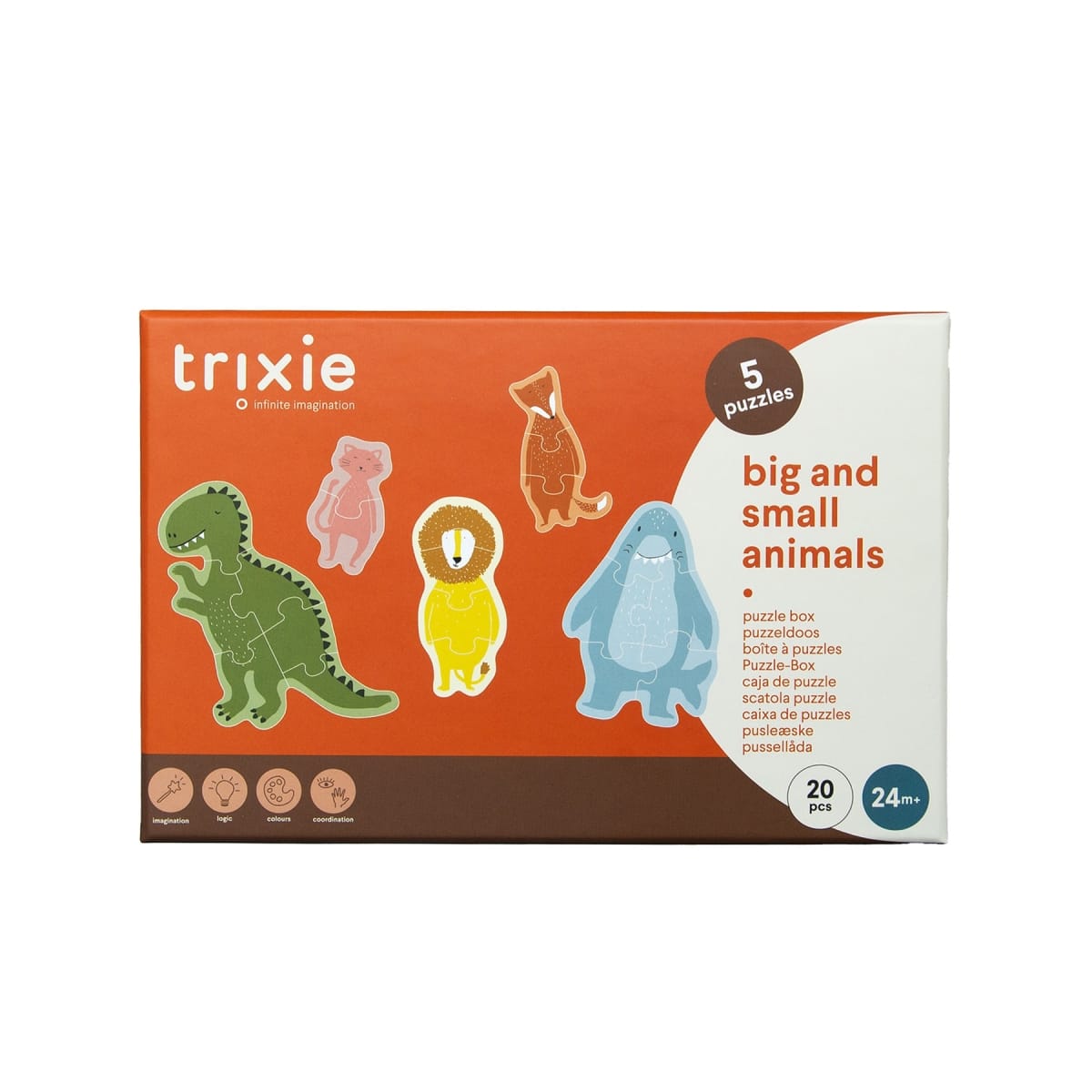 Trixie - Puzzle box - Big and small animals - 5 puzzles