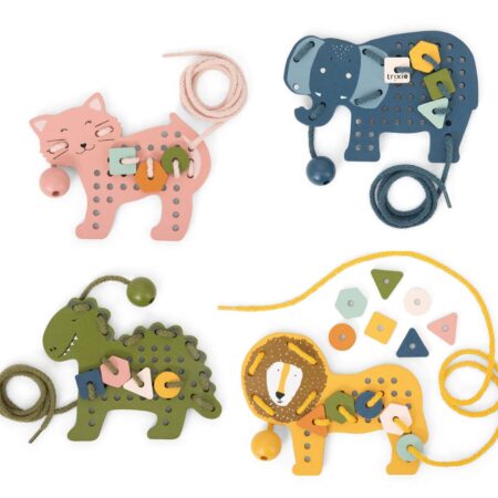 Trixie - Wooden animal lacing game