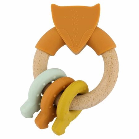 Trixie - Wooden silicone activity ring - Mr. Fox