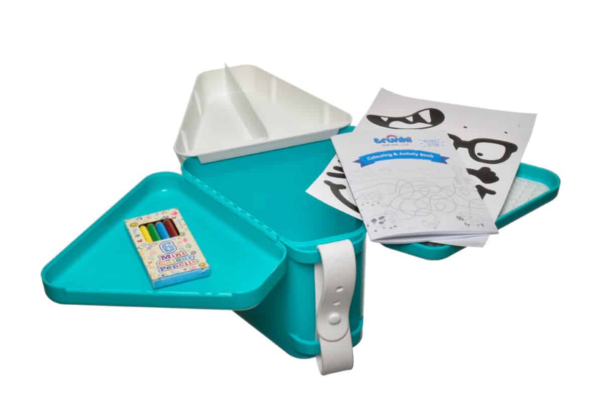 Trunki - TEEBEE Eenhoorn Una - Kids Travel Toy Box, bevat een leuk activiteitenboekje, kleurpotloden en stickers, in doos 15,5x18x18cm,Â 3+