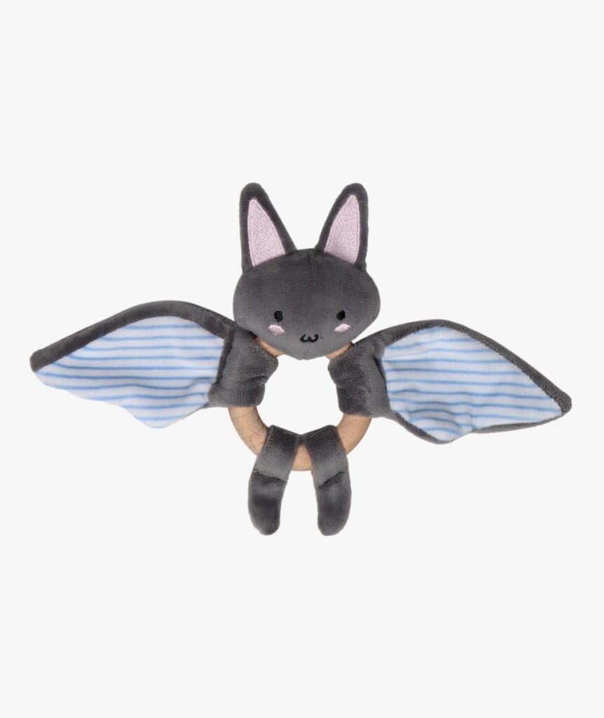 Tryco - Plush - Wooden Ring Rattle - Bat Bruce