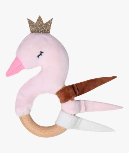 Tryco - Plush - Wooden Ring Rattle - Swan Ivy