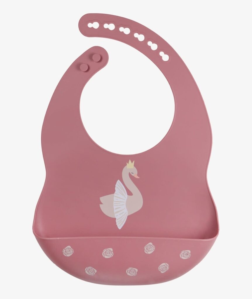 Tryco - Silicone - Bib - Swan Dusty Rose