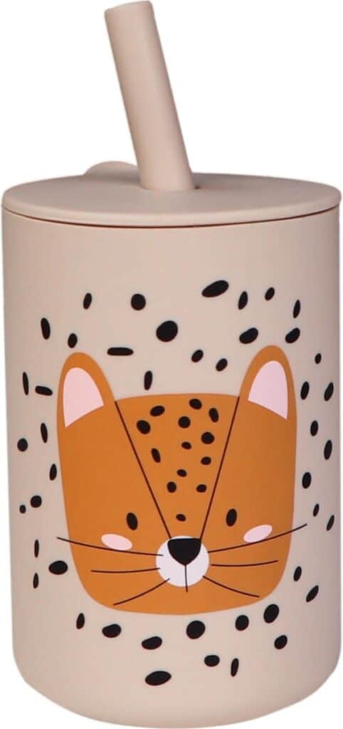 Tryco - Silicone - Straw Cup - Leopard Sand