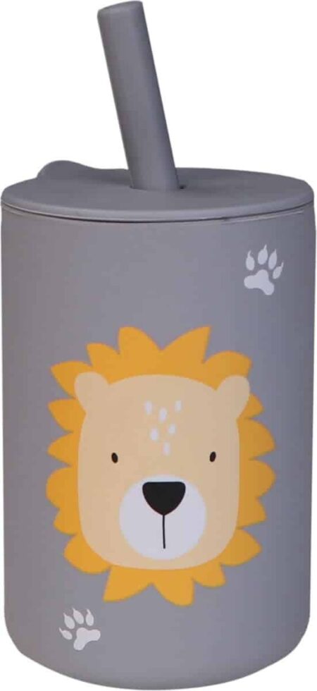 Tryco - Silicone - Straw Cup - Lion Dusty Blue