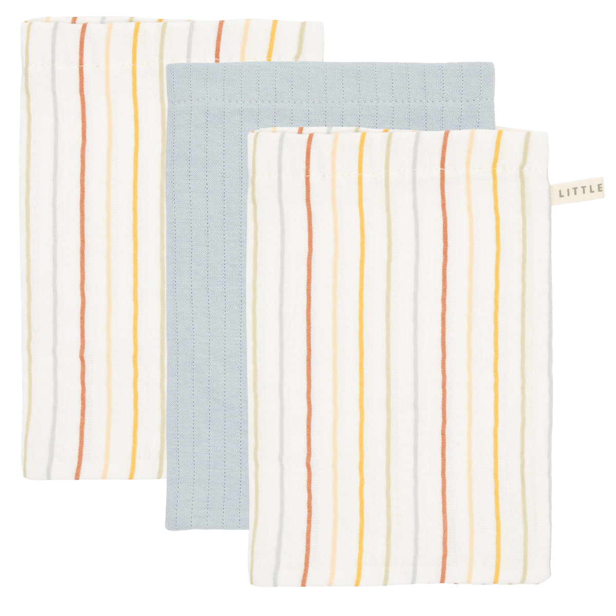 Washandjes set Vintage Sunny Stripes/Pure Soft Blue