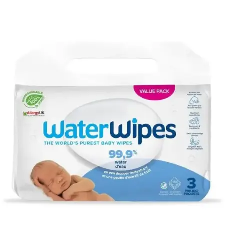 WaterWipes - Billendoekjes 180st (3 x 60 st)