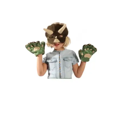Wild & Soft - Verkleedset dino (masker/handschoenen/staart) m/doos