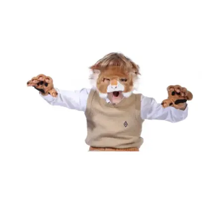 Wild & Soft - Verkleedset leeuw (masker/handschoenen/staart) m/doos