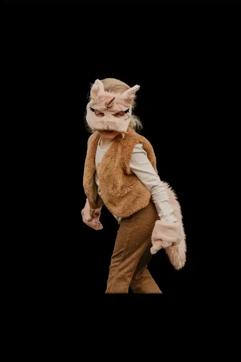 Wild & Soft - Verkleedset roze eenhoorn (masker/handschoenen/staart) m/doos