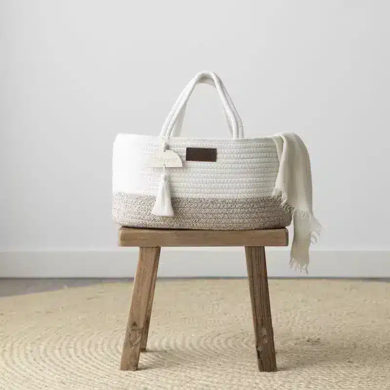 Yunioo - Diaper Caddy - White / Beige