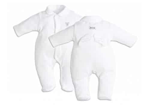 First - Endless Grey - Combi in witte jersey met engel vleugels