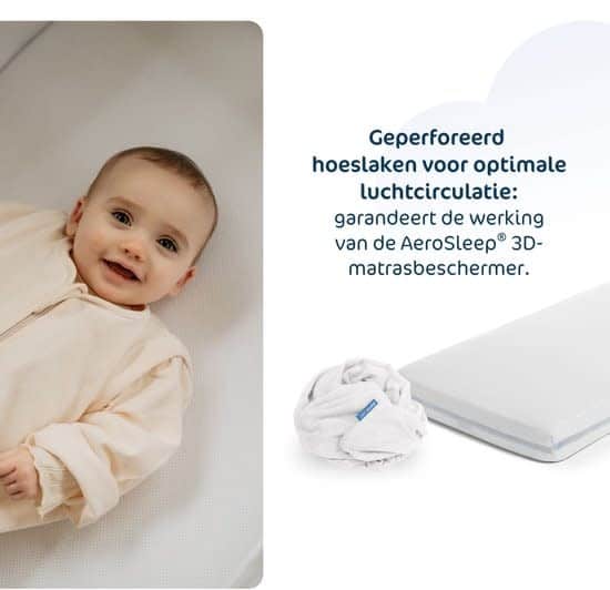 Aerosleep - Sleep Safe Fitted Sheet 95 x 75 White