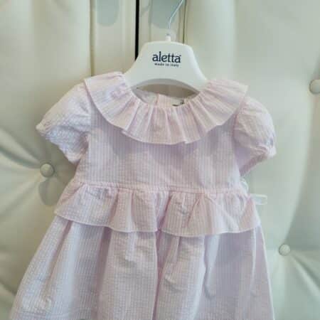Aletta - Jurk + Bloomer - Roze/Wit Gestreept