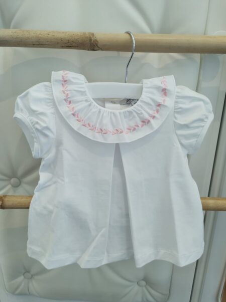 Aletta - T Shirt Wit Met Roze Bloemen