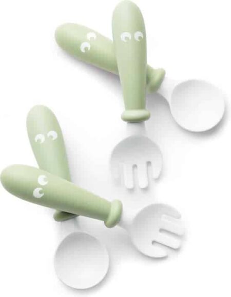 BabyBjörn - Babylepel en Vork, 4-delig - Pastelgroen