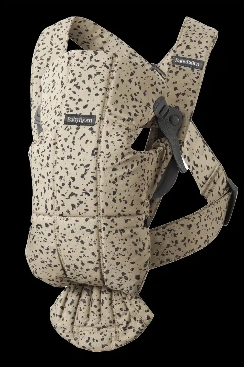 BabyBjörn - Draagzak Mini - Geweven Beige Donkergrijze Print