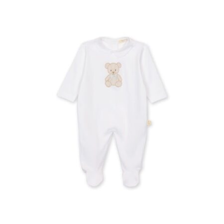 Baby Gi - White cotton babygrow - Teddy & Me