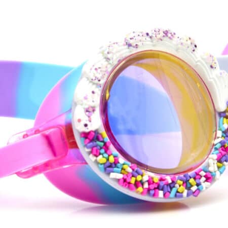 Bling2o - ZWEMBRIL: BAKE OFF - Colour Burst, meerkleurig, siliconen, aanpasbare hoofdband, 100% UV bescherming, anti-condens, in doorzichtige bewaardoos, 6+