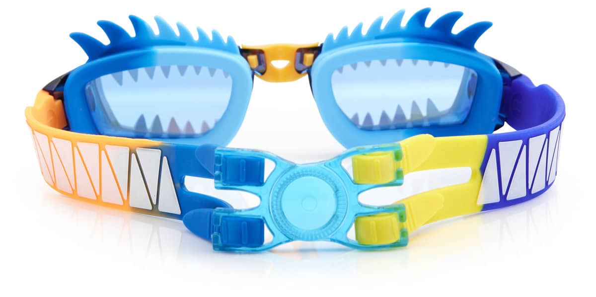 Bling2o - ZWEMBRIL: DRACO - Blue Dragon, blauw, siliconen, aanpasbare hoofdband, 100% UV bescherming, anti-condens, in doorzichtige bewaardoos, 3+