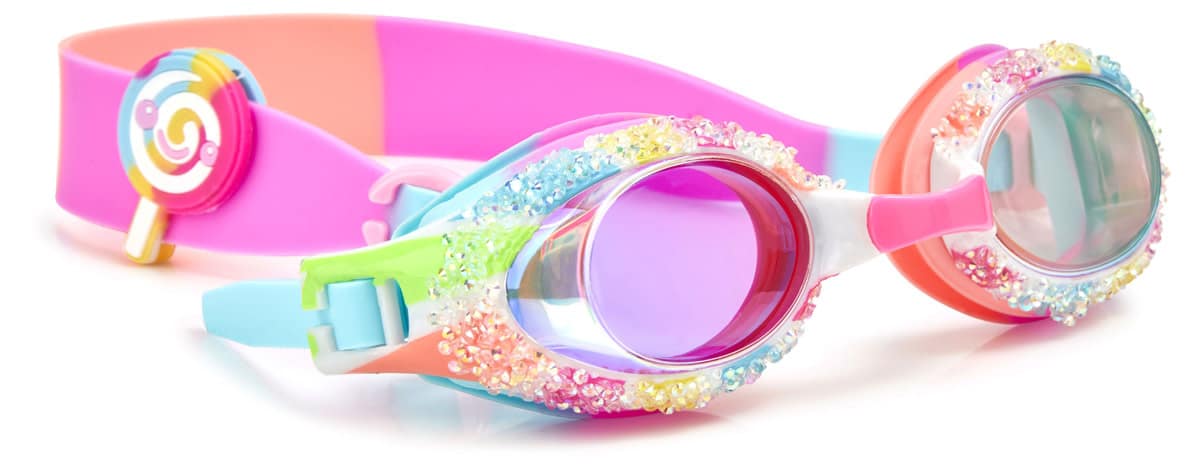 Bling2o - ZWEMBRIL: PIXIE STICKS - Candy Sticks, meerkleurig, siliconen, aanpasbare hoofdband, 100% UV bescherming, anti-condens, in doorzichtige bewaardoos, 3+