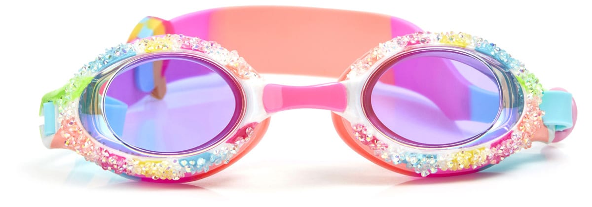 Bling2o - ZWEMBRIL: PIXIE STICKS - Candy Sticks, meerkleurig, siliconen, aanpasbare hoofdband, 100% UV bescherming, anti-condens, in doorzichtige bewaardoos, 3+